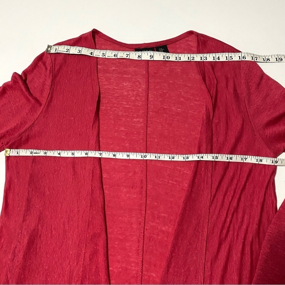 TAHARI Linen Longline Lagenlook Open Cardigan Size Medium Breathable Summer - Picture 8 of 10